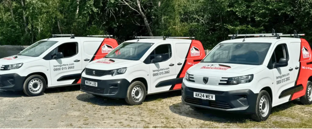 Our fleet of gutter cleaning vehicles in Cambridge